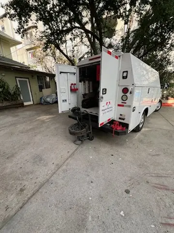 Magnet Plumbing service vehicle on-site for Sewer Line Repair in Eastside Manhattan Beach